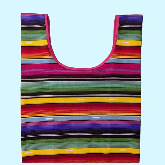 Reusable Fabric Bag T-shirt Style Colorful Print - Picture 4 of 6